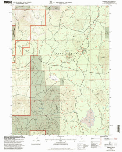 United States Geological Survey Horse Peak, CA (1998, 24000-Scale) digital map