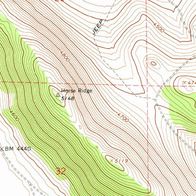 United States Geological Survey Horse Ridge, OR (1967, 24000-Scale) digital map