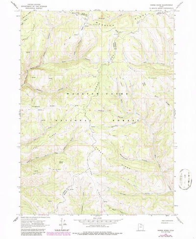 United States Geological Survey Horse Ridge, UT (1968, 24000-Scale) digital map