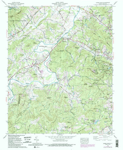 United States Geological Survey Horse Shoe, NC (1965, 24000-Scale) digital map