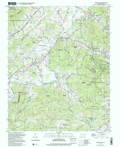 United States Geological Survey Horse Shoe, NC (1997, 24000-Scale) digital map