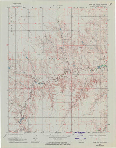 United States Geological Survey Horse Thief Canyon, KS (1970, 24000-Scale) digital map