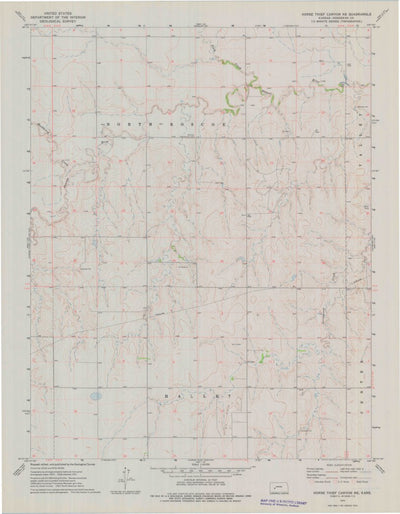 United States Geological Survey Horse Thief Canyon NE, KS (1974, 24000-Scale) digital map