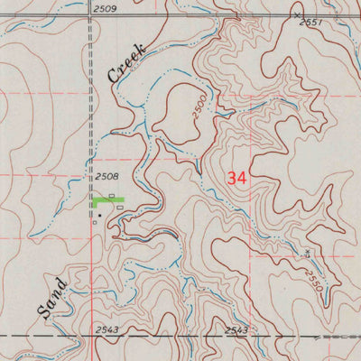United States Geological Survey Horse Thief Canyon SW, KS (1974, 24000-Scale) digital map