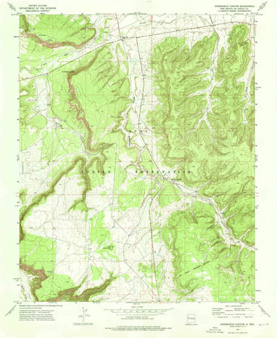 United States Geological Survey Horsehead Canyon, NM (1972, 24000-Scale) digital map