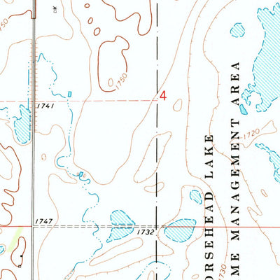 United States Geological Survey Horsehead Lake, ND (1972, 24000-Scale) digital map