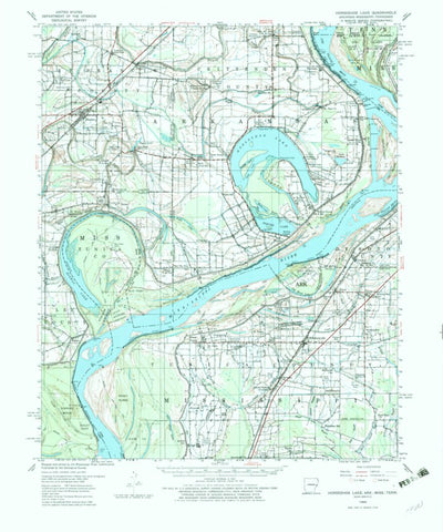 United States Geological Survey Horseshoe Lake, AR-MS-TN (1960, 62500-Scale) digital map