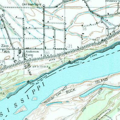 United States Geological Survey Horseshoe Lake, AR-MS-TN (1960, 62500-Scale) digital map