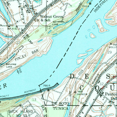 United States Geological Survey Horseshoe Lake, AR-MS-TN (1960, 62500-Scale) digital map