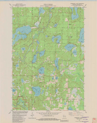 United States Geological Survey Horseshoe Lake, WI (1982, 24000-Scale) digital map