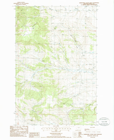 United States Geological Survey Horsethief Coulee West, MT (1985, 24000-Scale) digital map