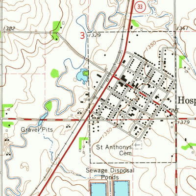 United States Geological Survey Hospers, IA (1964, 24000-Scale) digital map