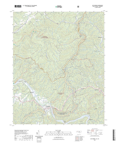 United States Geological Survey Hot Springs, NC (2022, 24000-Scale) digital map