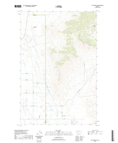 United States Geological Survey Hot Springs NE, MT (2020, 24000-Scale) digital map
