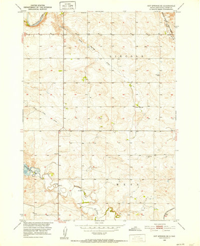 United States Geological Survey Hot Springs SE, SD (1950, 24000-Scale) digital map