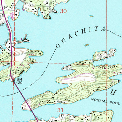 United States Geological Survey Hot Springs South, AR (1966, 24000-Scale) digital map