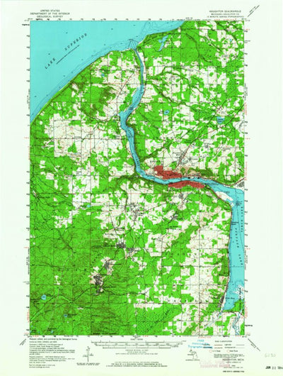 United States Geological Survey Houghton, MI (1954, 62500-Scale) digital map