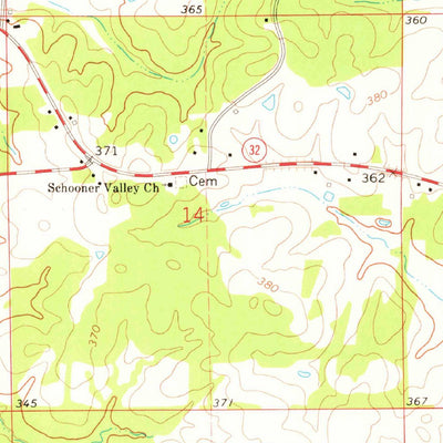 United States Geological Survey Houlka, MS (1972, 24000-Scale) digital map