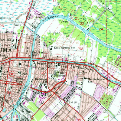 United States Geological Survey Houma, LA (1963, 62500-Scale) digital map