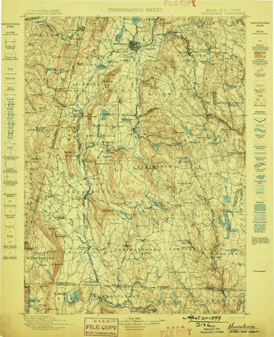 United States Geological Survey Housatonic, MA-NY-CT (1899, 125000-Scale) digital map