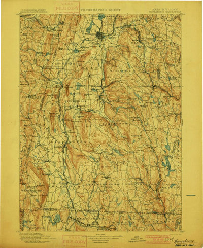 United States Geological Survey Housatonic, MA-NY-CT (1900, 125000-Scale) digital map