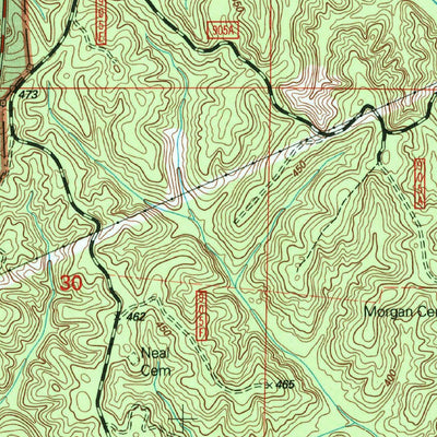 United States Geological Survey Houston East, MS (2000, 24000-Scale) digital map