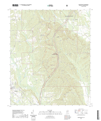 United States Geological Survey Houston East, MS (2021, 24000-Scale) digital map