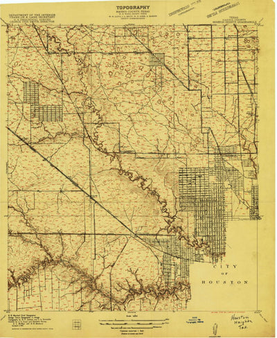 United States Geological Survey Houston Heights, TX (1915, 24000-Scale) digital map