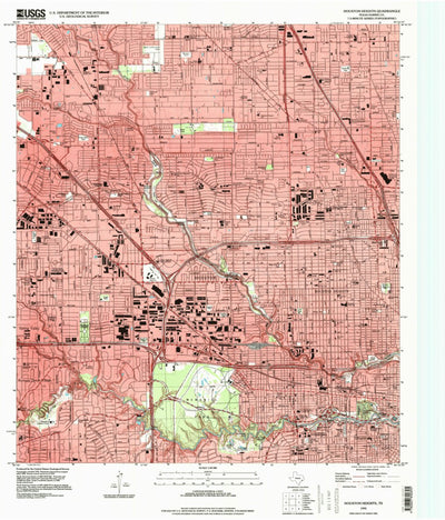 United States Geological Survey Houston Heights, TX (1995, 24000-Scale) digital map