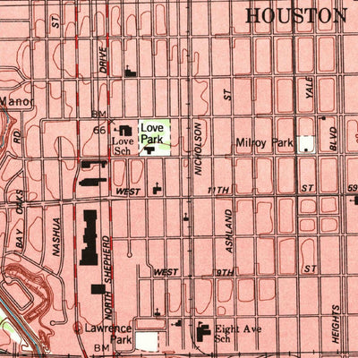 United States Geological Survey Houston Heights, TX (1995, 24000-Scale) digital map
