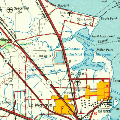 United States Geological Survey Houston, TX (1956, 250000-Scale) digital map