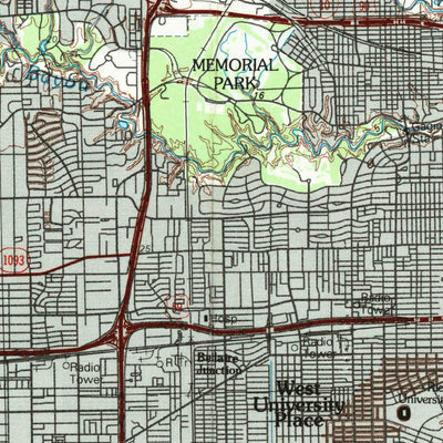 United States Geological Survey Houston, TX (1992, 100000-Scale) digital map