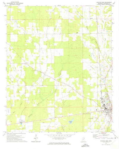 United States Geological Survey Houston West, MS (1972, 24000-Scale) digital map