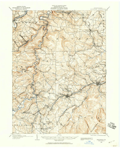 United States Geological Survey Houtzdale, PA (1903, 62500-Scale) digital map
