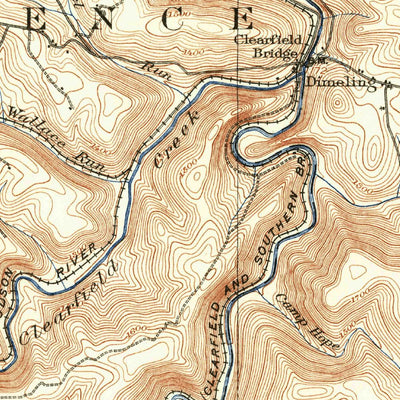 United States Geological Survey Houtzdale, PA (1905, 62500-Scale) digital map