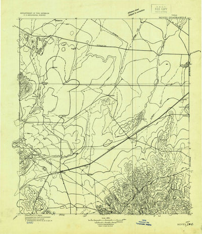 United States Geological Survey Hovey, TX (1929, 125000-Scale) digital map