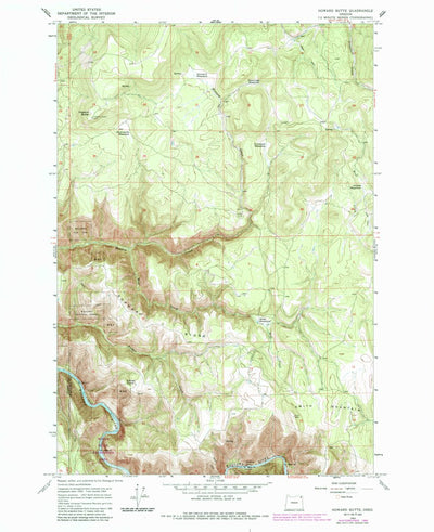 United States Geological Survey Howard Butte, OR (1964, 24000-Scale) digital map