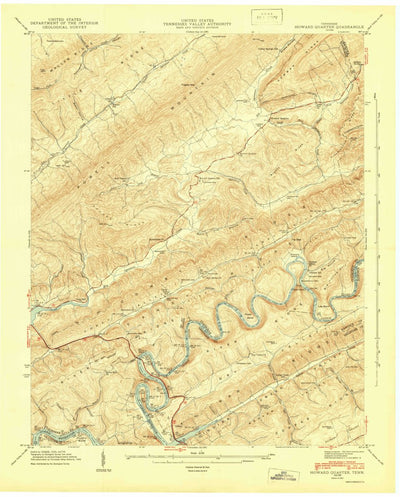United States Geological Survey Howard Quarter, TN (1943, 24000-Scale) digital map
