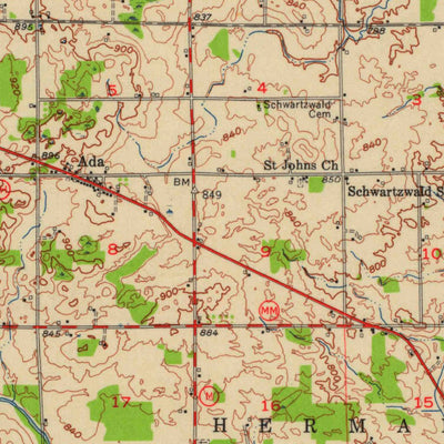 United States Geological Survey Howards Grove, WI (1954, 62500-Scale) digital map