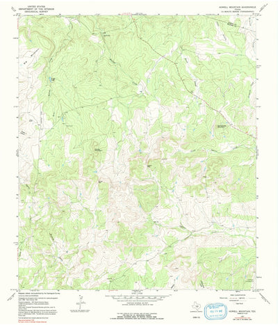 United States Geological Survey Howell Mountain, TX (1967, 24000-Scale) digital map