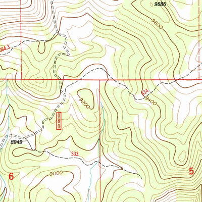 United States Geological Survey Hoyt Peak, UT (1998, 24000-Scale) digital map