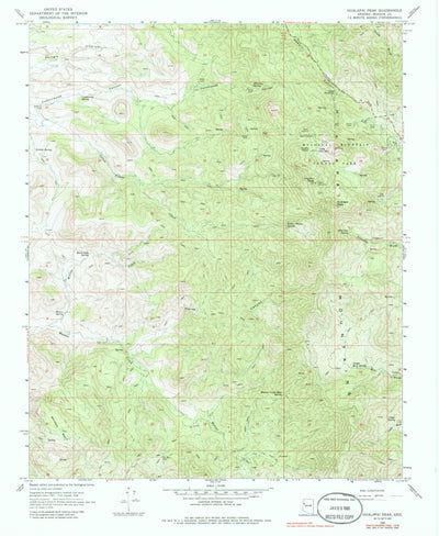 United States Geological Survey Hualapai Peak, AZ (1968, 24000-Scale) digital map