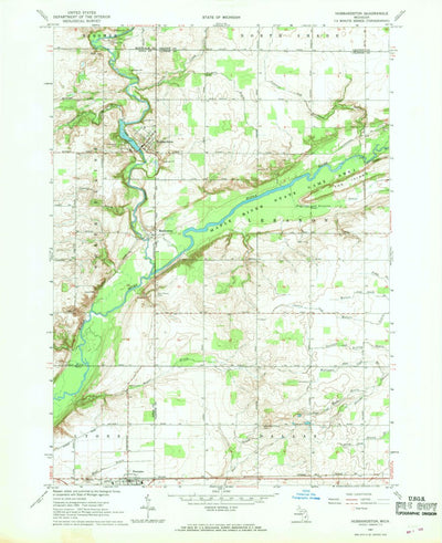 United States Geological Survey Hubbardston, MI (1967, 24000-Scale) digital map