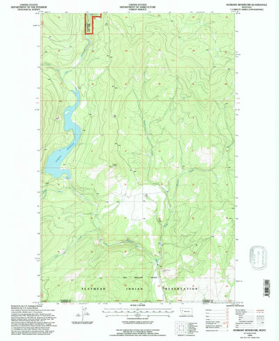 United States Geological Survey Hubbart Reservoir, MT (1994, 24000-Scale) digital map
