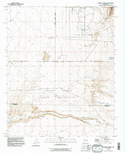 United States Geological Survey Hubbell Spring, NM (1991, 24000-Scale) digital map