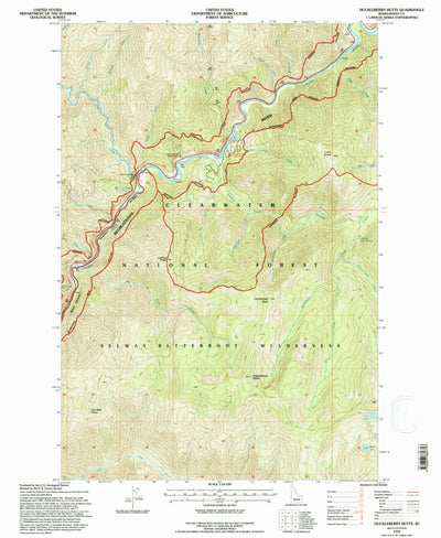 United States Geological Survey Huckleberry Butte, ID (1994, 24000-Scale) digital map