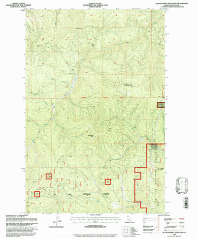 United States Geological Survey Huckleberry Mountain, ID (1995, 24000-Scale) digital map
