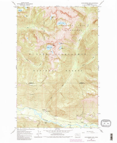 United States Geological Survey Huckleberry Mountain, WA (1966, 24000-Scale) digital map
