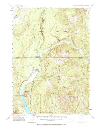 United States Geological Survey Huckleberry Mountain, WY (1956, 62500-Scale) digital map
