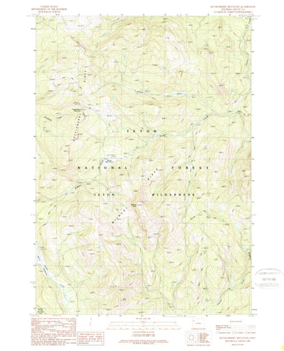 United States Geological Survey Huckleberry Mountain, WY (1989, 24000-Scale) digital map